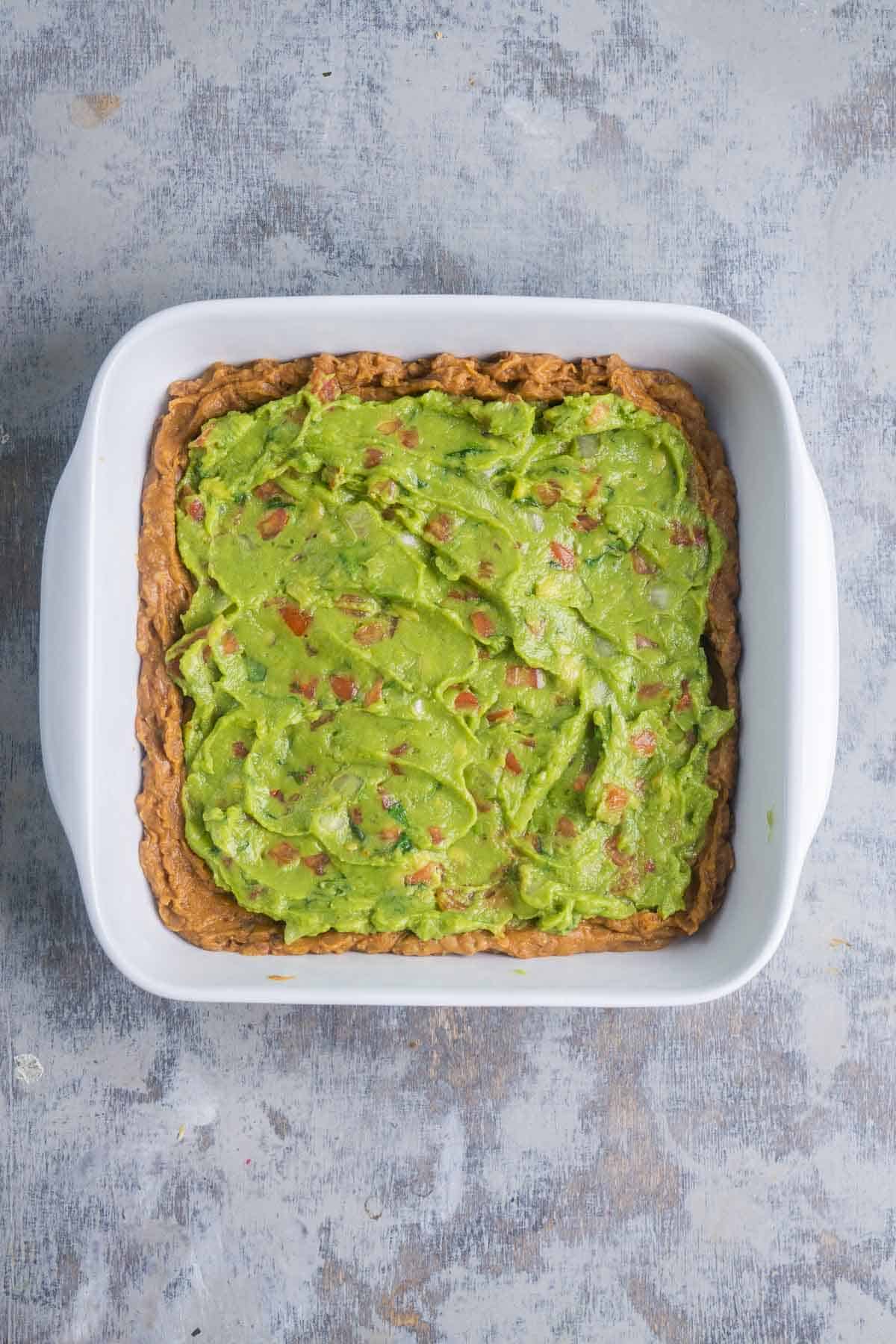 guacamole layer is added to seven layer dip