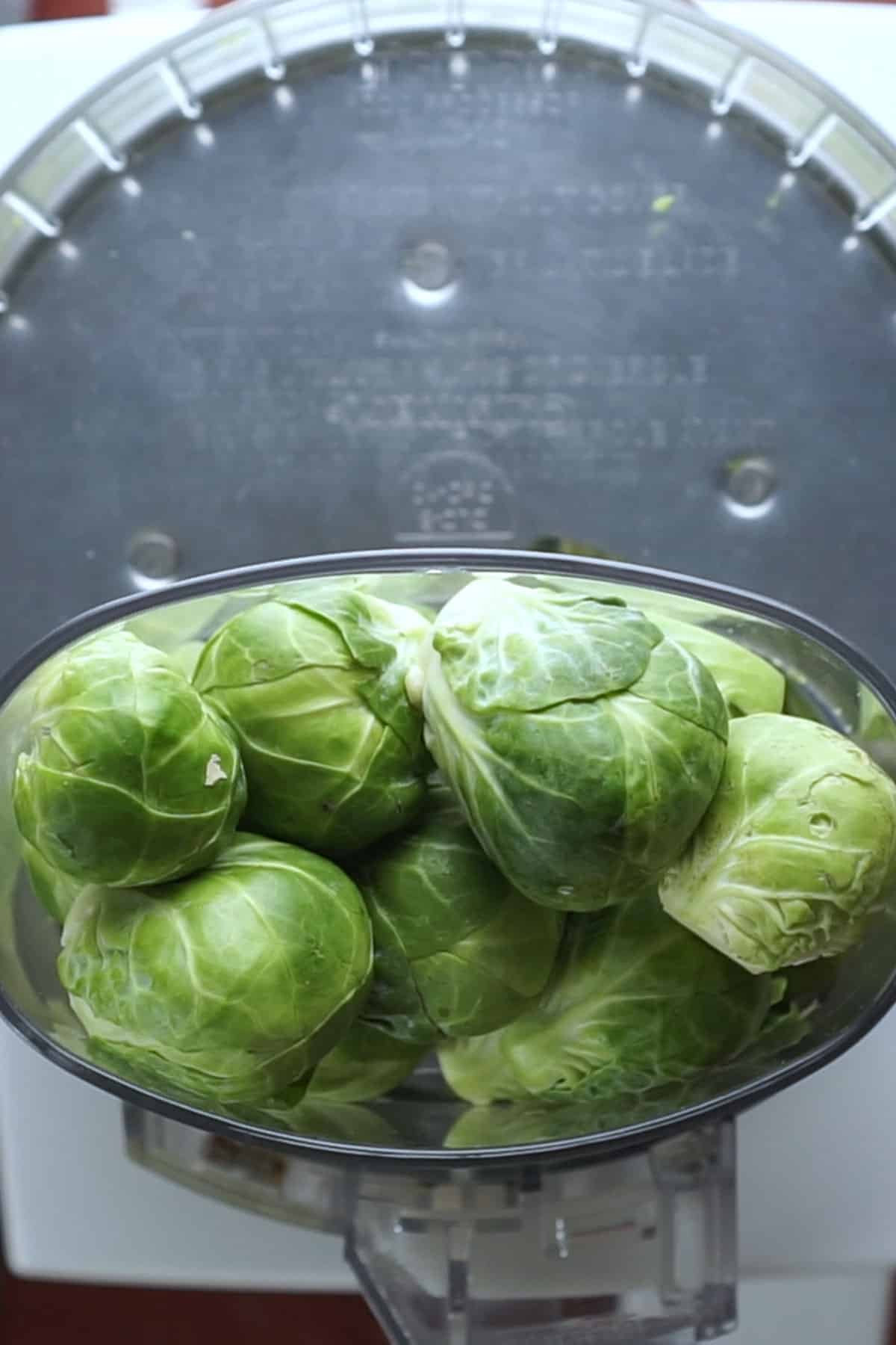 whole Brussels sprouts in food processor