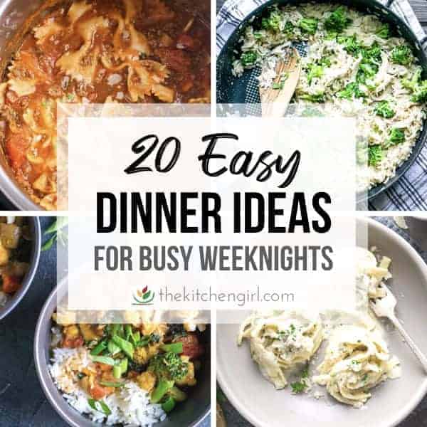 4 easy dinners with title text overlay