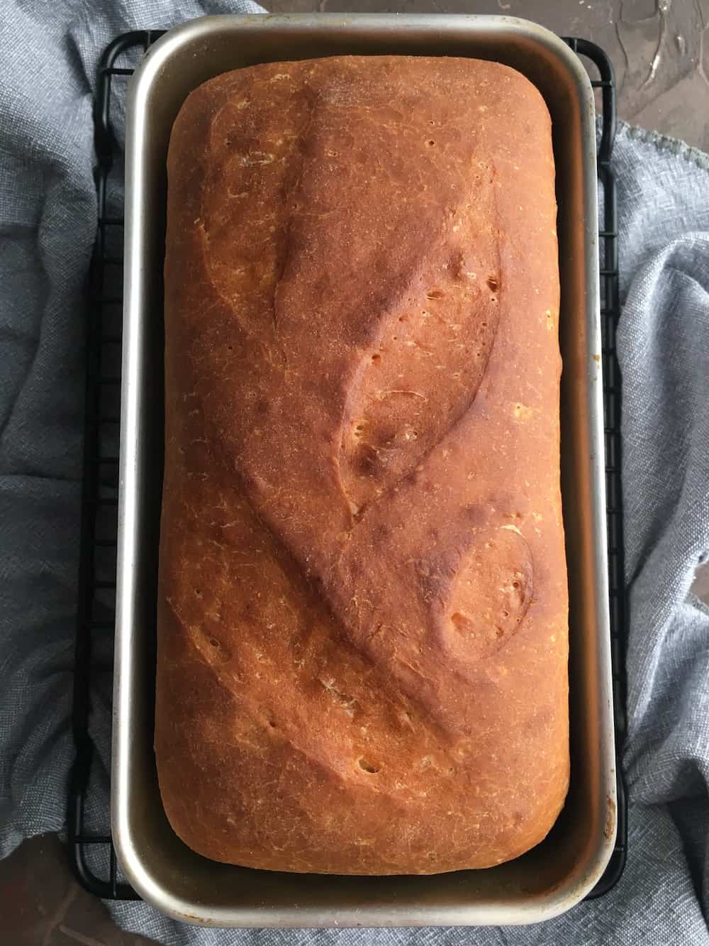 baked french bread in loaf pan