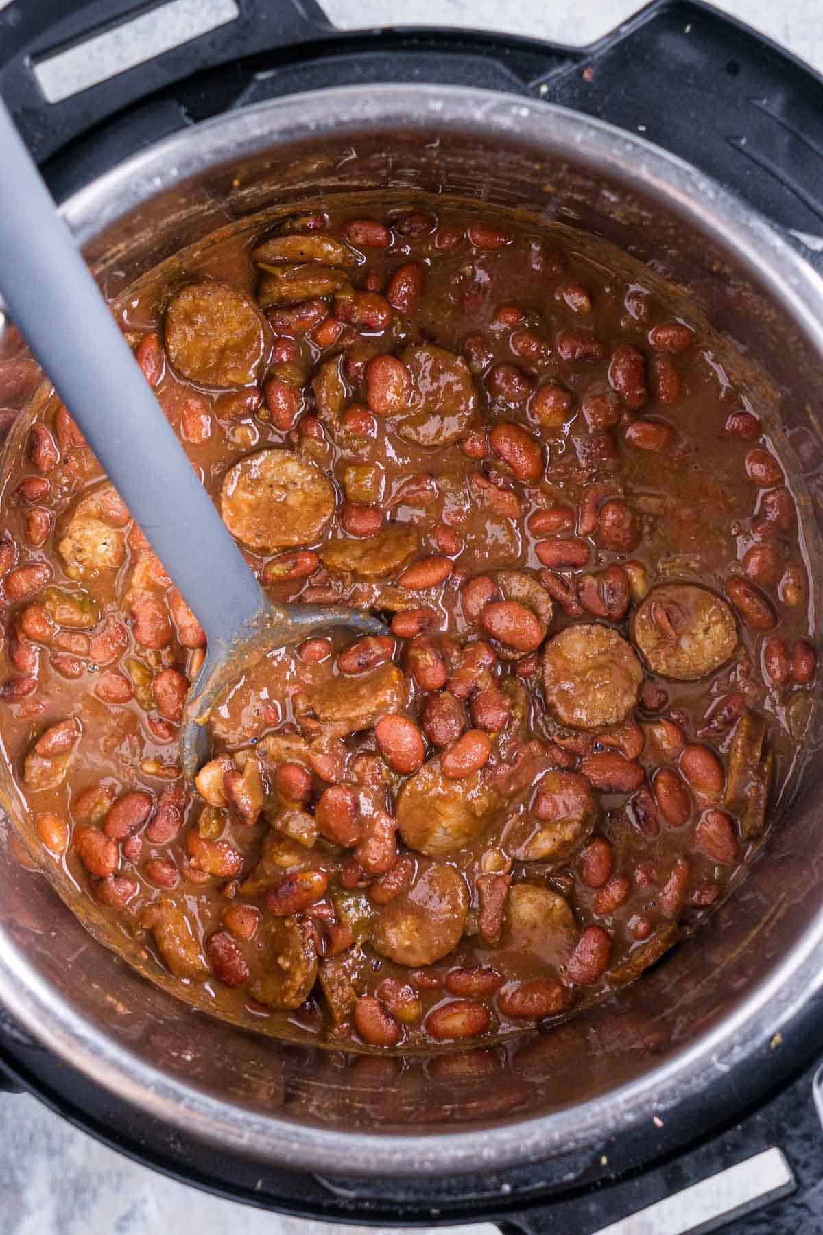 Instant Pot red beans with Andouille sausage