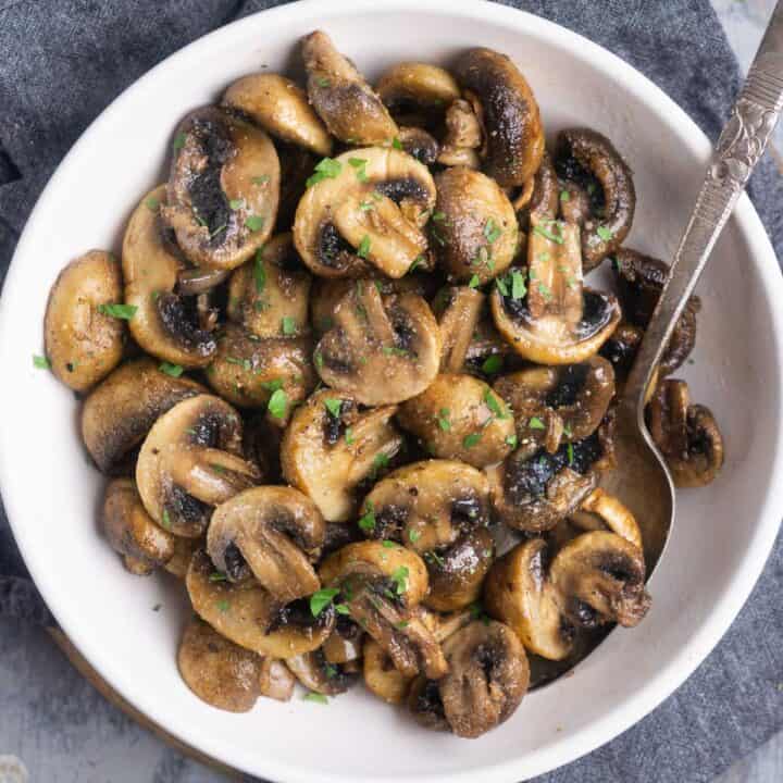 Juicy Air Fryer Mushrooms in 10 minutes! The Kitchen Girl