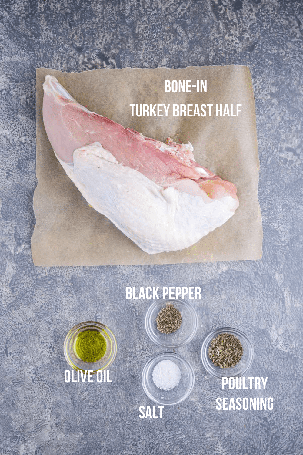 ingredients for air fryer turkey breast on countertop