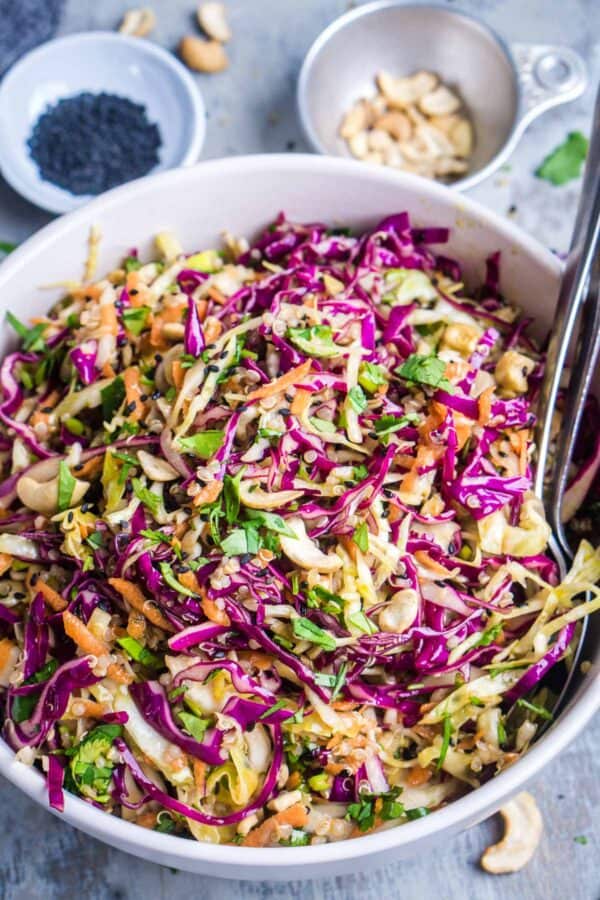 Easy Asian Slaw Recipe (Asian Cabbage Salad) - The Kitchen Girl
