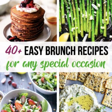 Image collage of 4 brunch recipes with title text overly