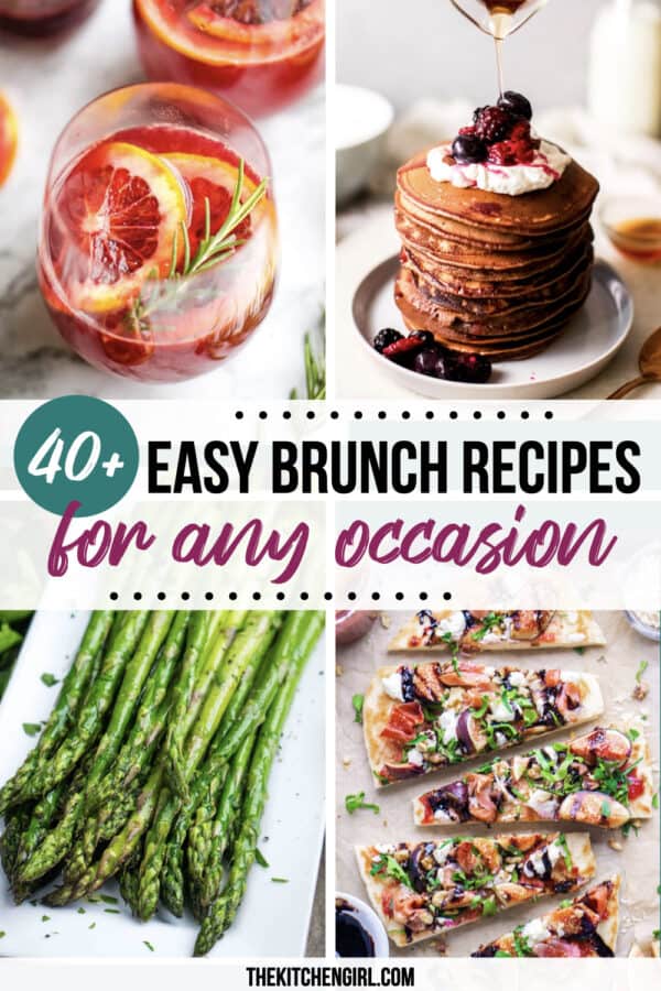 Image collage of 4 brunch recipes with title text overly
