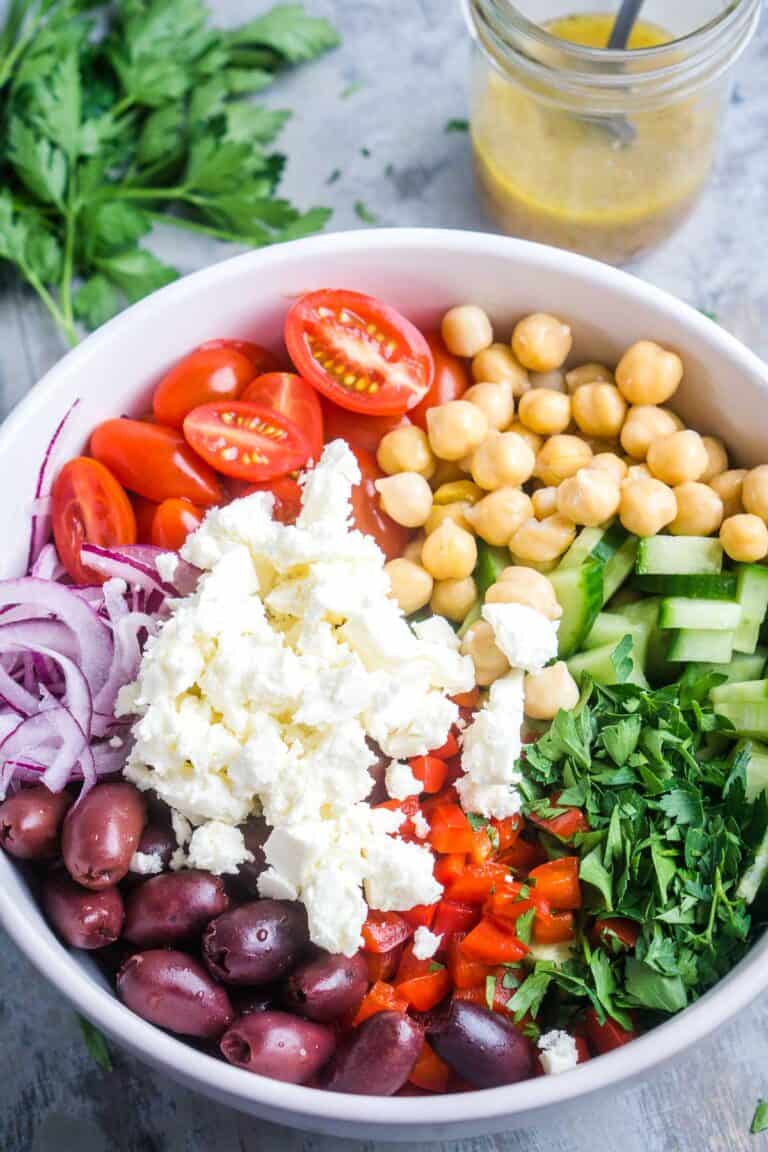 The Best Greek Chickpea Salad (15 minutes!) The Kitchen Girl