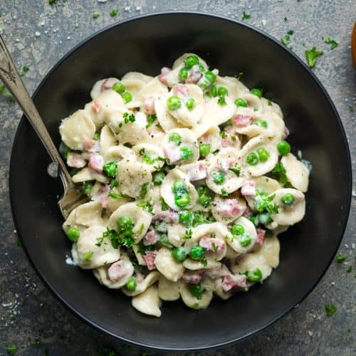 Ham and Peas Alfredo Pasta The Kitchen Girl