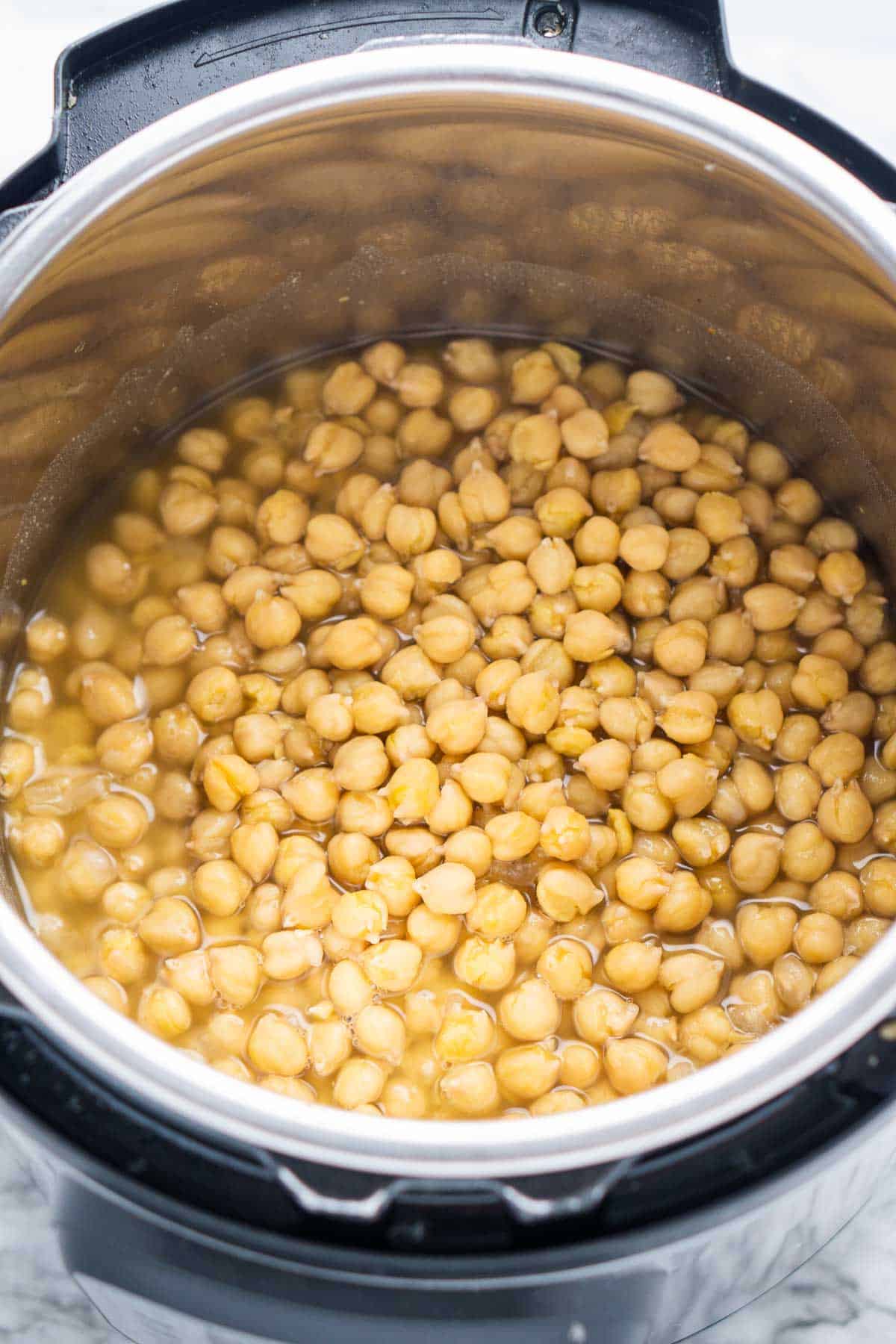 cooked chickpeas in Instant Pot