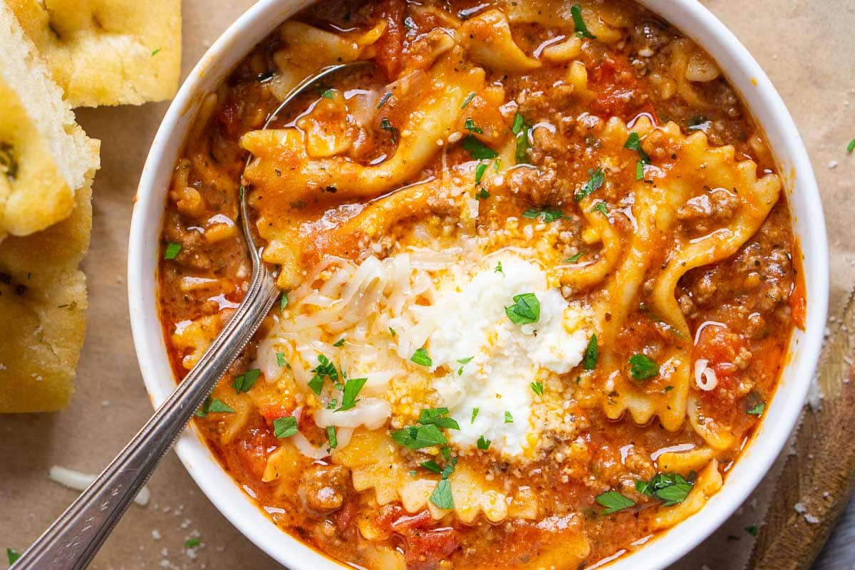 The BEST Lasagna Soup Recipe The Kitchen Girl