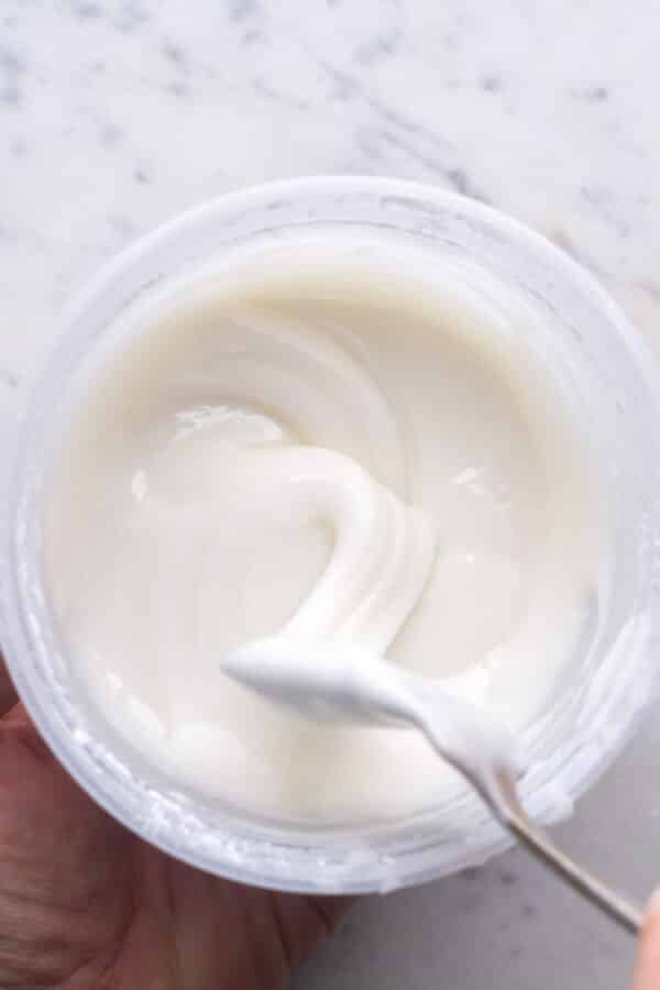 fork mixes cinnamon roll glaze