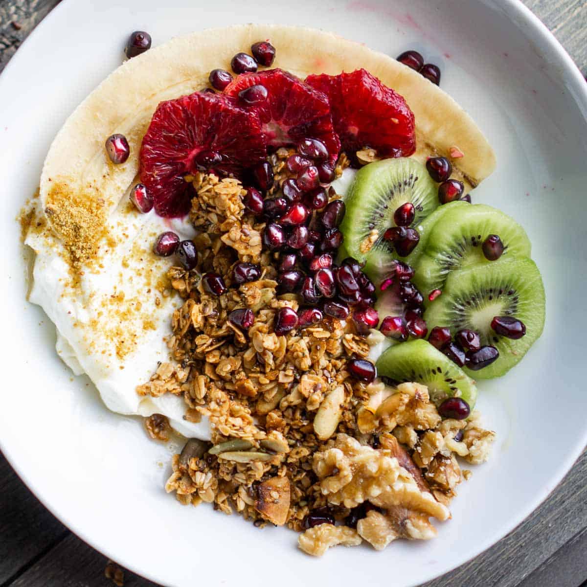 Yogurt with Granola Bowl with Fruit - The Kitchen Girl